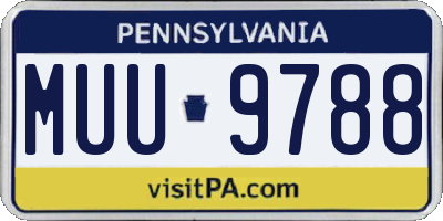 PA license plate MUU9788
