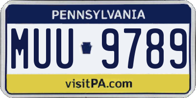 PA license plate MUU9789
