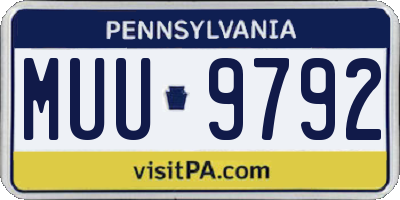 PA license plate MUU9792
