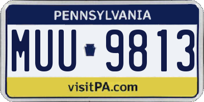 PA license plate MUU9813