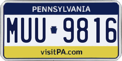 PA license plate MUU9816