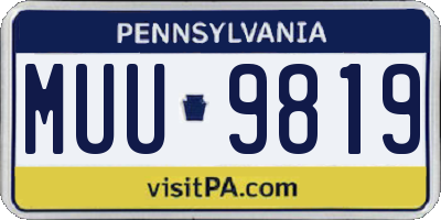 PA license plate MUU9819