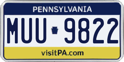 PA license plate MUU9822