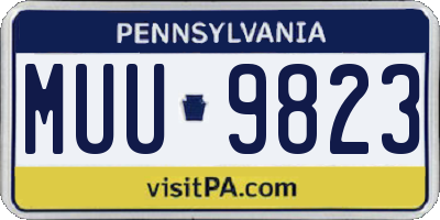PA license plate MUU9823