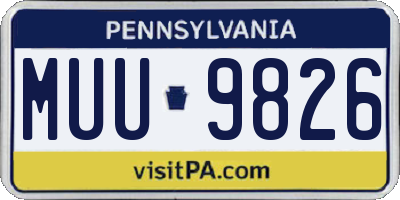 PA license plate MUU9826