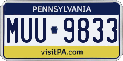 PA license plate MUU9833