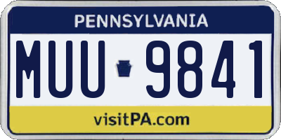 PA license plate MUU9841