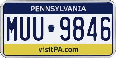 PA license plate MUU9846