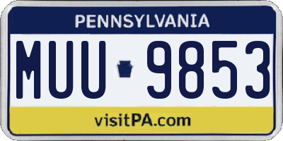 PA license plate MUU9853