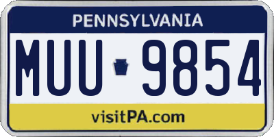 PA license plate MUU9854