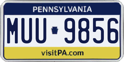 PA license plate MUU9856