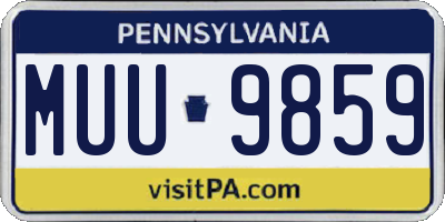 PA license plate MUU9859