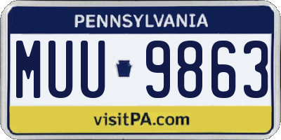 PA license plate MUU9863