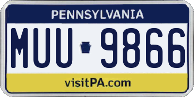 PA license plate MUU9866