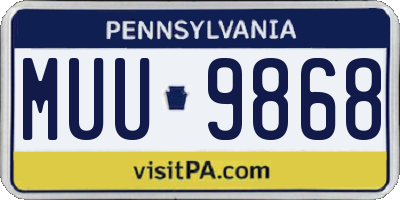 PA license plate MUU9868