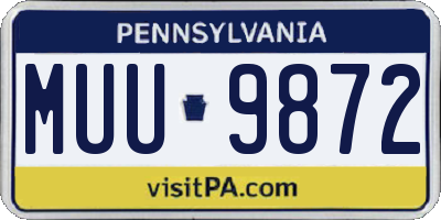 PA license plate MUU9872