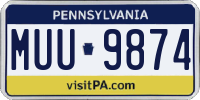 PA license plate MUU9874