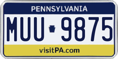 PA license plate MUU9875
