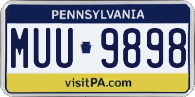 PA license plate MUU9898
