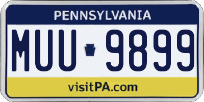 PA license plate MUU9899