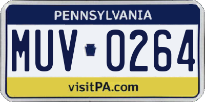 PA license plate MUV0264