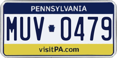PA license plate MUV0479