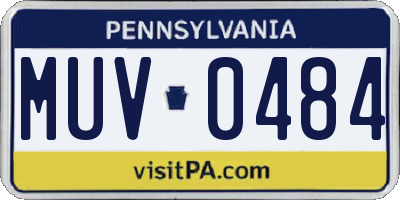 PA license plate MUV0484