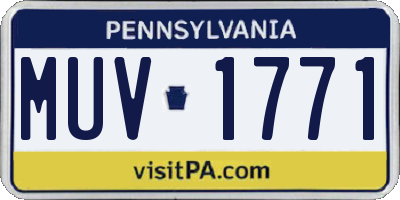 PA license plate MUV1771