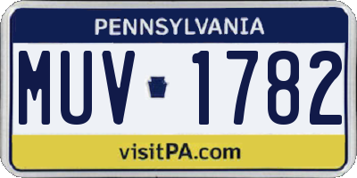 PA license plate MUV1782