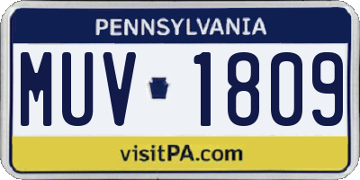 PA license plate MUV1809