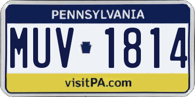 PA license plate MUV1814