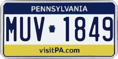 PA license plate MUV1849