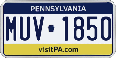 PA license plate MUV1850