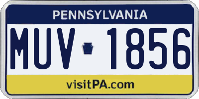 PA license plate MUV1856