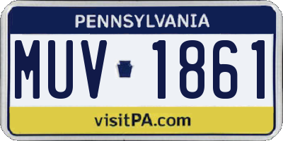 PA license plate MUV1861