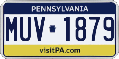 PA license plate MUV1879