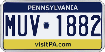 PA license plate MUV1882