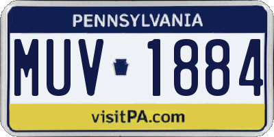 PA license plate MUV1884