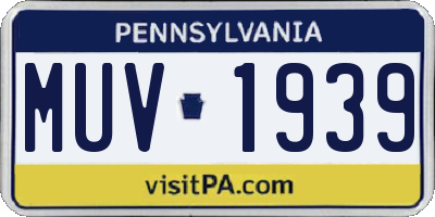PA license plate MUV1939