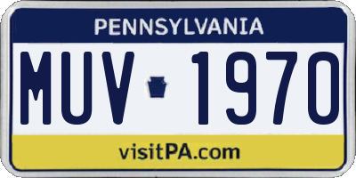 PA license plate MUV1970