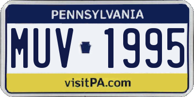 PA license plate MUV1995