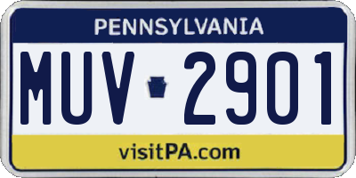PA license plate MUV2901