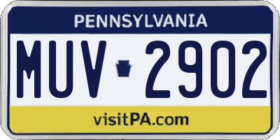 PA license plate MUV2902