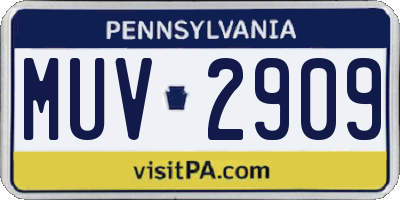 PA license plate MUV2909