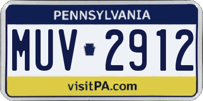PA license plate MUV2912