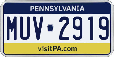 PA license plate MUV2919