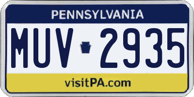 PA license plate MUV2935
