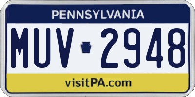 PA license plate MUV2948