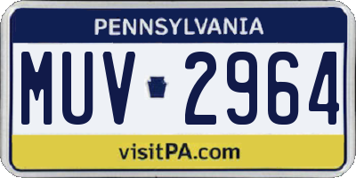 PA license plate MUV2964