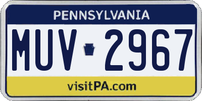 PA license plate MUV2967